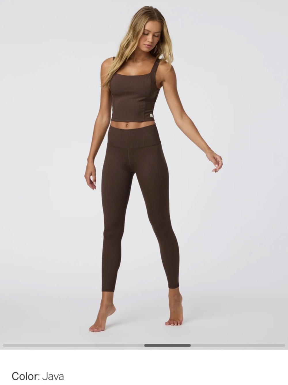 Vuori Inversion Rib Legging in Java - Picture 2 of 6